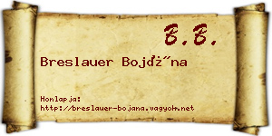 Breslauer Bojána névjegykártya